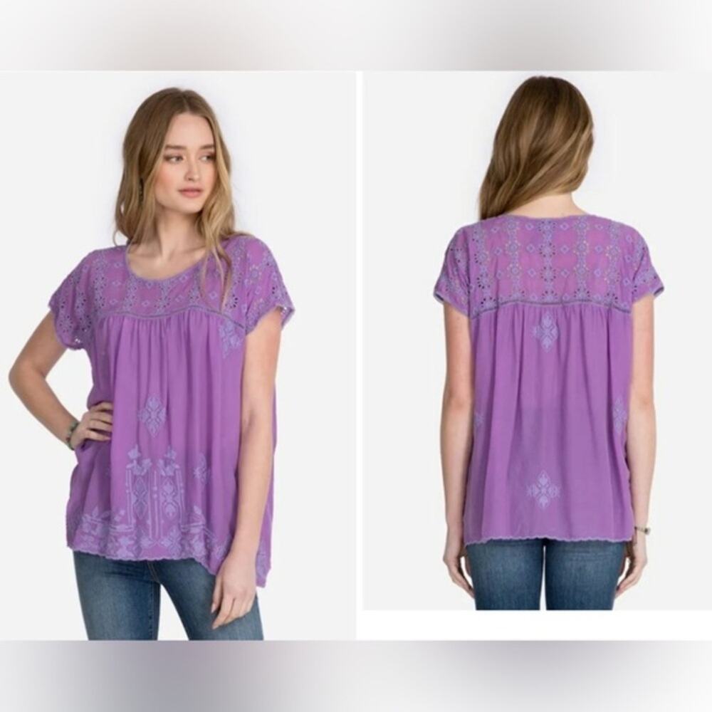 Johnny Was embroidered eyelet Sally top size S